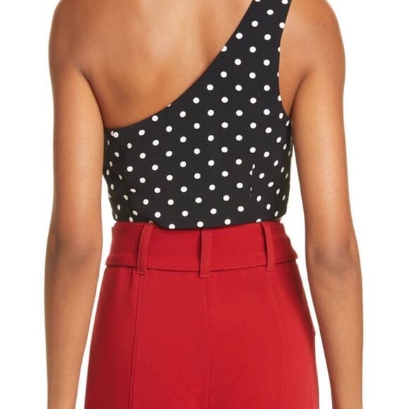 CINQ A Sept Maayan one shoulder top polka Dot size XL - Picture 2 of 11